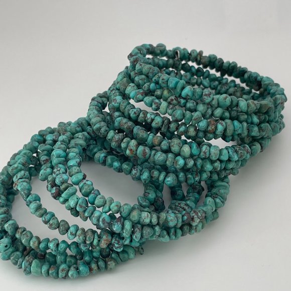 Turquoise and Silver Coil Bracelets - Picture 5 of 5